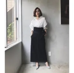 Ameri VINTAGE LACE UP HIGH WAIST SKIRT 黒のサムネイル