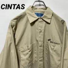 T-226 CINTAS ワークシャツ 長袖 刺繍 BRICKMANベージュM