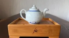 中国古玩　中国景徳鎮製蛍手青花玲瓏茶具　透ける 急須　ティーポット　一つ