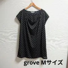 グローブ/grove✦ドット柄　チュニック M　ミニワンピース ドレープのサムネイル