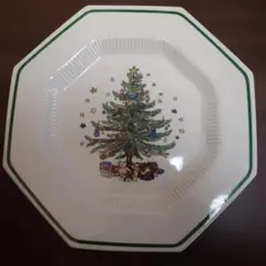 クリスマスツリーデザイン八角形プレート