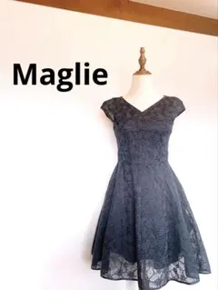 【極美品】Maglie par ef-de ネイビーお花柄ワンピース1088のサムネイル