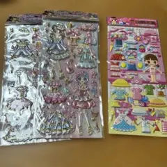 ファッションキャラクターシールセット　女の子　着せ替えシール　立体シール