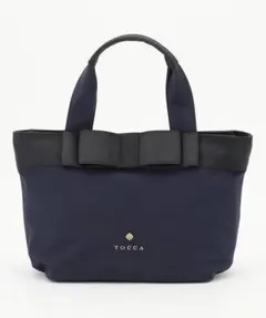 【TOCCA】RIBBON BRICK TOTE M トートバッグ M ネイビー