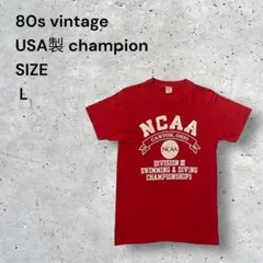 80sUSA製championNCAA1986トリコタグカレッジTシャツ L赤