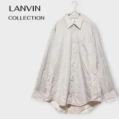 ランバンコレクション 長袖シャツ ストライプ M相当 ピンク 白 日本製のサムネイル