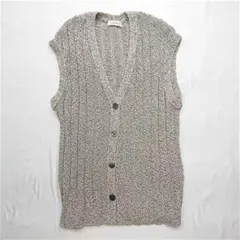 DES PRES ニットベスト Vネック ノースリーブベスト グレー系 Fサイズのサムネイル