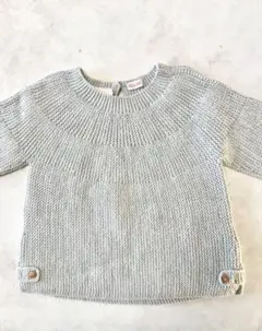 ZARA BABY 95cm ライトグレー 長袖ニットセーター 無地 シンプル