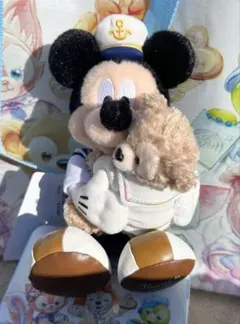 ぬいぐるみバッジ　ミッキー&ダッフィー レターズオブフレンドシップ