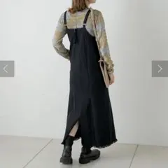 Kastane ストレッチデニムフリンジジャンスカ