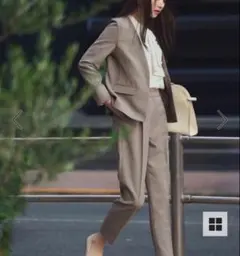 新品【NATURAL BEAUTY】リネンライクSETUPワイドストレートパンツ