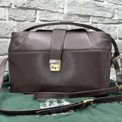 GUCCI バニティ ハンドバッグ ポーチ ホースビット スエード ブラウン