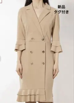 新品　リナシメント　定価¥3万9600円　袖口フレアテーラードワンピース