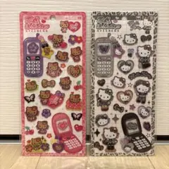 正規品　キティ　平成はっぴーフォンステッカー　シール　日焼け　ギャルキティ