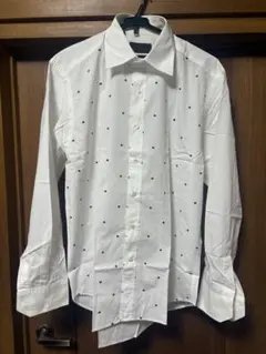 ETRO エトロ ドット柄シャツ L 綿100 クリーニング済 白 長期保管