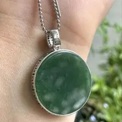 新入荷❣️天然本翡翠 豪華版シルバー925高氷藍水ネックレストップ 