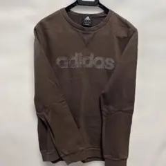adidas ブラウン ロゴ スウェットシャツ