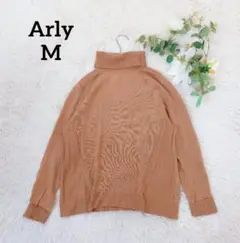 アーリー レディース長袖ニット(M)カシミヤ 薄茶 タートルネック 薄手
