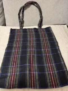 fog linen work フォグ リネン チェック柄 麻トートバッグ