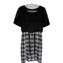 プロポーションボディドレッシング　黒ワンピース　チェック