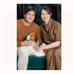 大谷 翔平選手 & デコピン & 真美子さん フォト KGサイズ E