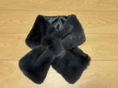 一度だけ使用　ikka ダークグレー ファーマフラー フリーサイズ