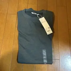 ユニクロ　エアリズムコットンオーバーサイズボーダークルーネックT L ブルー