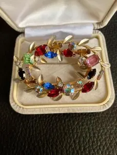 ヴィンテージ AUSTRIAオーストリア製　クリスタルブローチ　ジュエリー ①