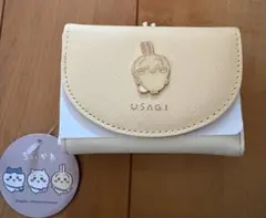 ちいかわ バッジ口金財布　うさぎ 三つ折り財布 がま口 ミニ財布