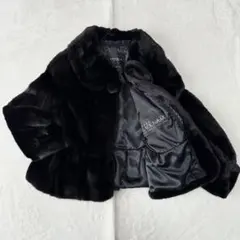 星5 NORTH BEACH リアルファー ミンク 毛皮 ショート コート 黒