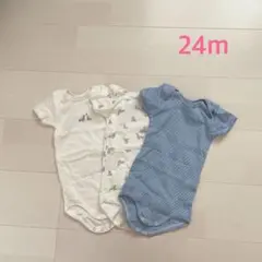 プチバトー　半袖ボディ3枚組　24m