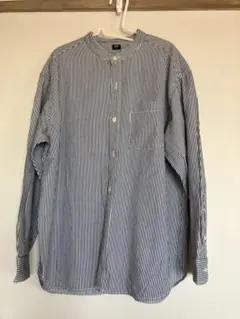 UNIQLO インライン　ヒッコリーオーバーサイズスタンドカラーシャツ　XL