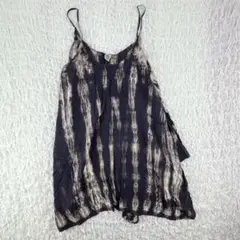 『ノーブランド』ノースリーブ　チュニック タイダイ柄 トップス　オーバーサイズ