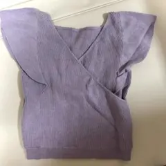 【美品】GRL カシュクール　ニット　半袖　ピンク　ラベンダー