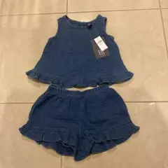 新品　GAP デニムフリル2ピースセット100cm