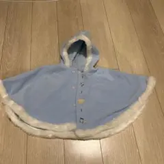 familiar ベビーポンチョ 水色 60-90