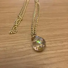 ゴールドボールペンダントネックレス