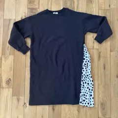 ペアマノン　130 サイドプリーツワンピース　長袖