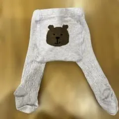 クマ刺繍 ベビータイツ　0-12month