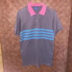 古着　Ocean Pacific ポロシャツ Lサイズ グレー ピンクのサムネイル