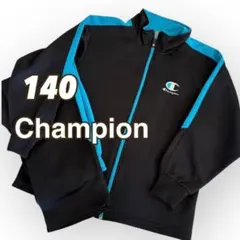 Champion ジャージ 140 上下セット　黒ブラック/ブルー水色