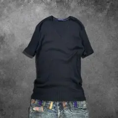 NICOLE rib tee Vneck black mode y2kのサムネイル