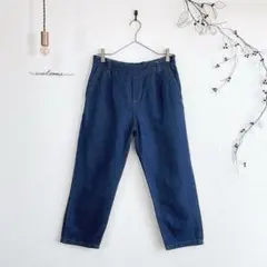 11M150【スタジオクリップ】(L)リネン混デニムパンツ テーパード 良品