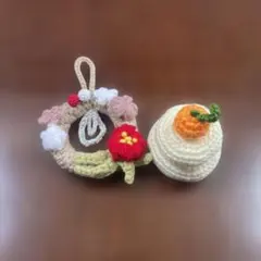 ⟡.·正月飾り⟡.· しめ縄 リース 鏡餅 ハンドメイド 編み物
