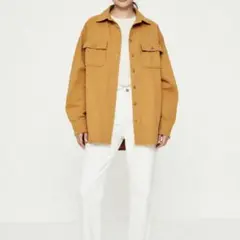 L.L.Bean マスタードカラー ヘビーコットン長袖シャツ Lサイズ