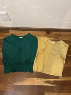 GU 半袖トップス 2点セット Sサイズ グリーン イエロー