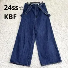 24ss⭐︎KBF デニムサロペット 2way ワイド サスペンダー　38のサムネイル