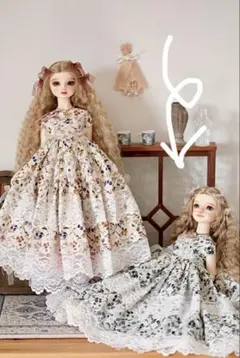 SD〜SDGrサイズ　ハンドメイドドレス　グリーン系