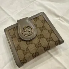 値引き！！GUCCI 二つ折り財布 ベージュ