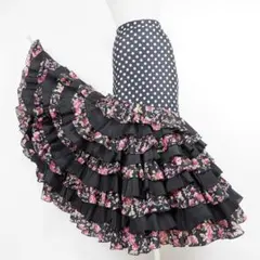 フラメンコ ファルダ 新品 黒 Leirena フラメンコ衣装 レッスン